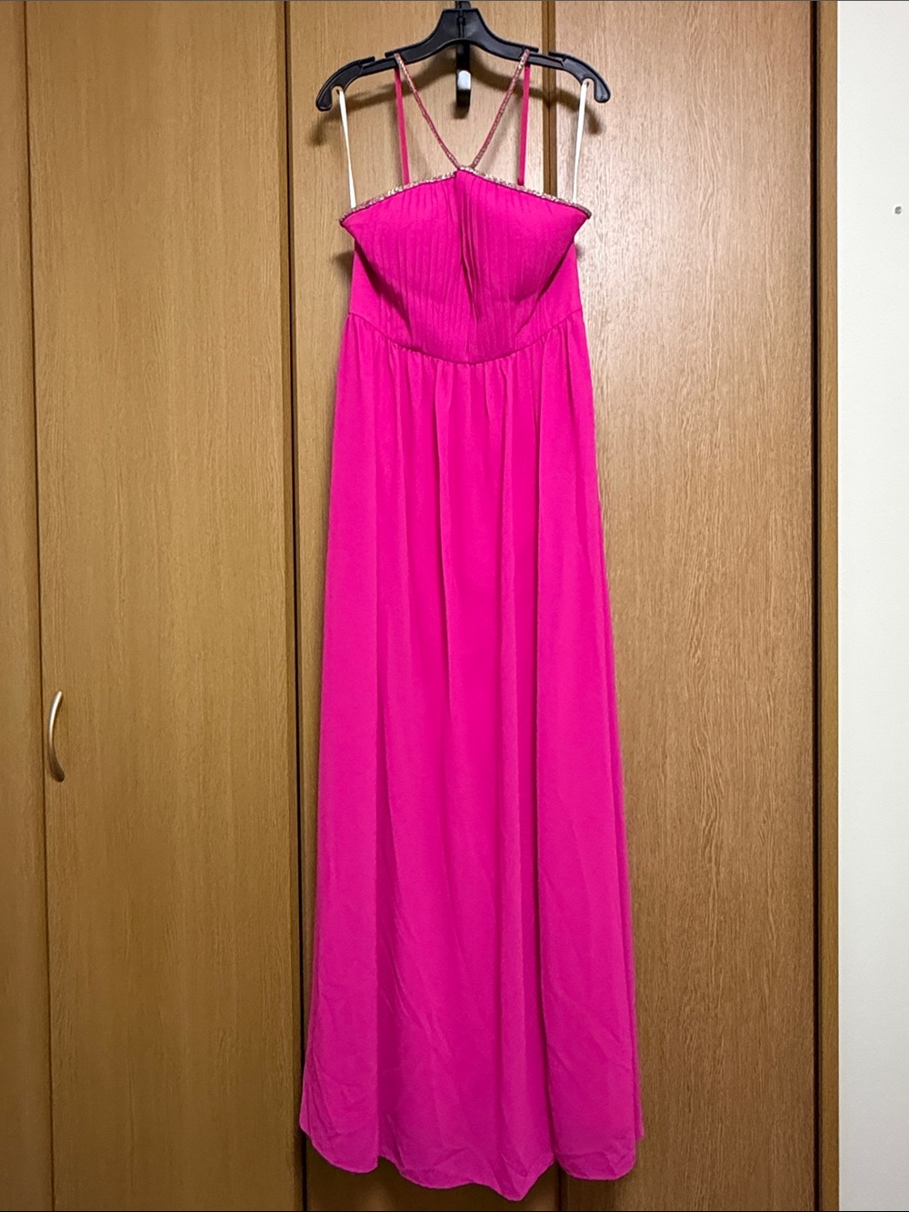 GB girls Hot Pink Maxi Dress with Double Spaghetti Straps